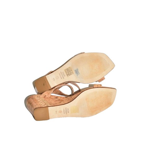 $450 Stuart Weitzman Aleena Wedge Slide Patent Cork mules NATURAL NUDE 6.5 (DB1) - Picture 7 of 7